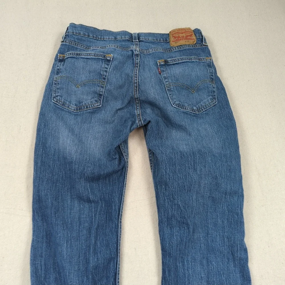 Levis Jeans Mens 32x34 Blue 527 Boot Cut Western Cowboy Distressed